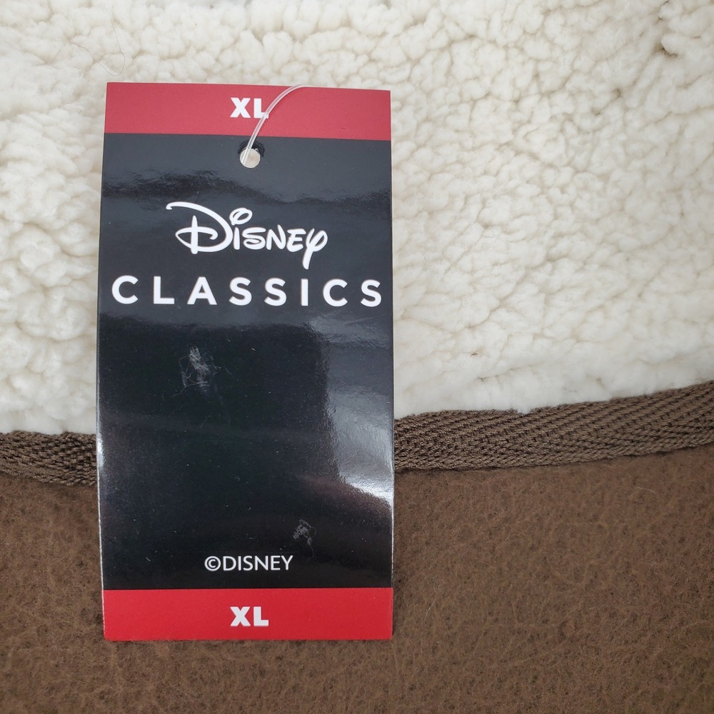 Disney Womens XL Chip & Dale Sherpa Fleece Quarter Zip Brown‎ Pullover LUSJ088 - Picture 10 of 10
